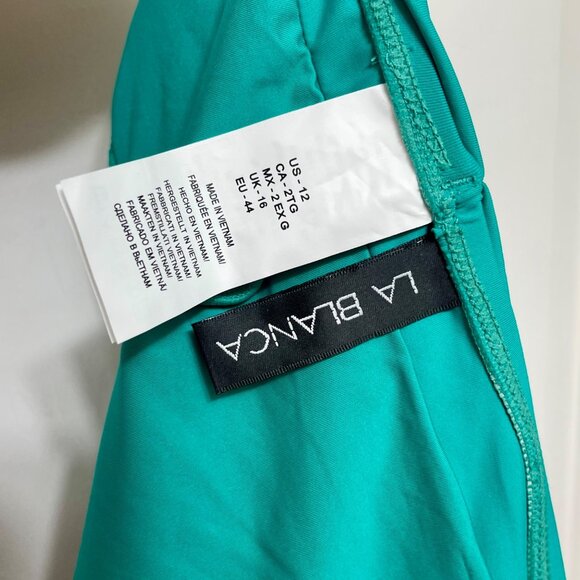 New La Blanca Island Goddess Banded Hipster Swimsuit Bottom in Green Size 12 - Picture 6 of 9